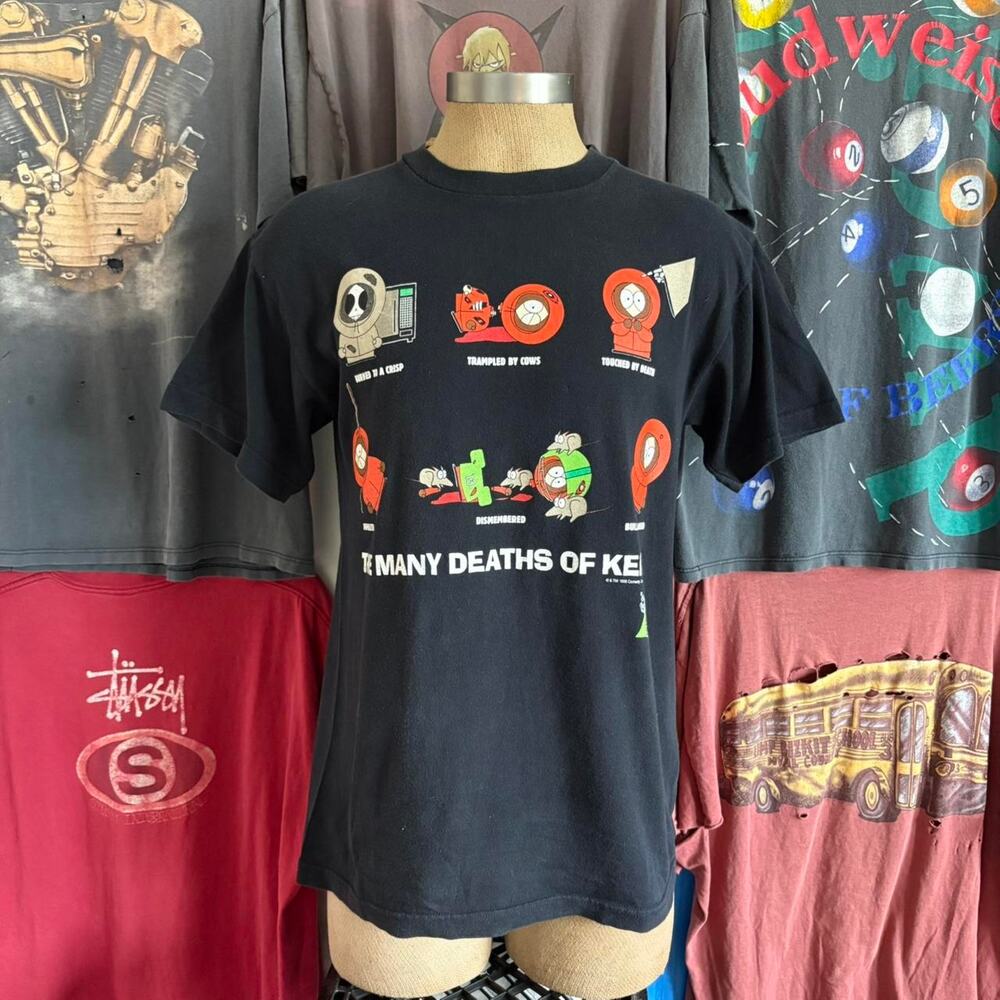Vintage 1990s South Park the many deaths of kenny T-shirt